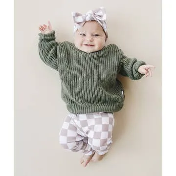 Chunky Knit Kids Sweater| Green