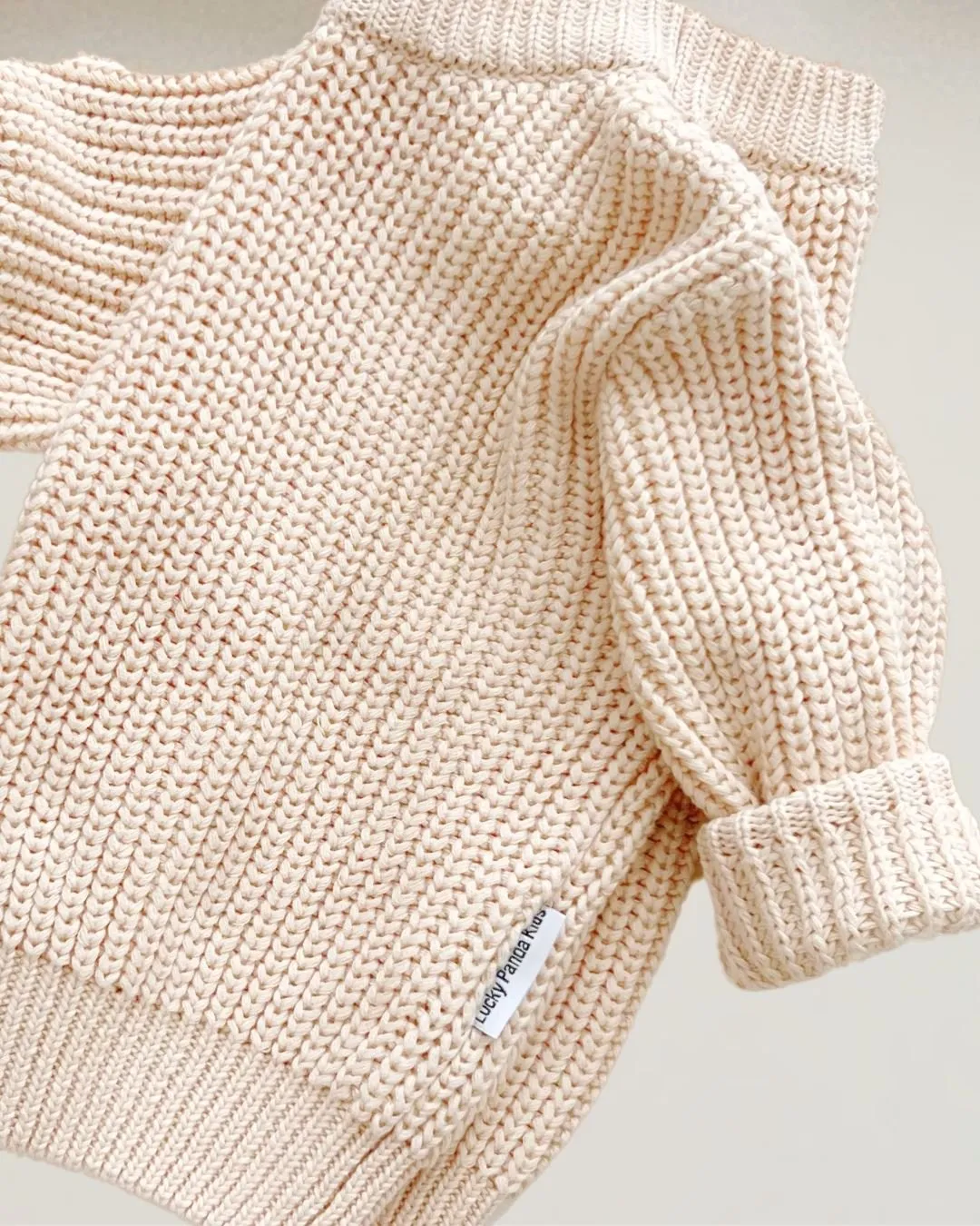 Chunky Knit Kids Sweater| Vanilla