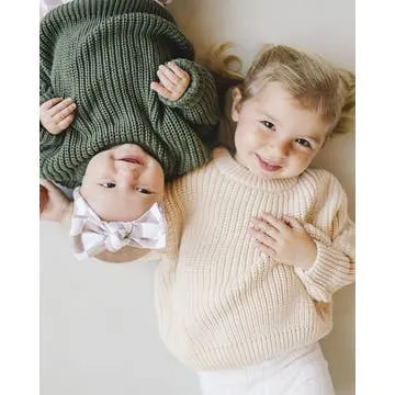 Chunky Knit Kids Sweater| Vanilla