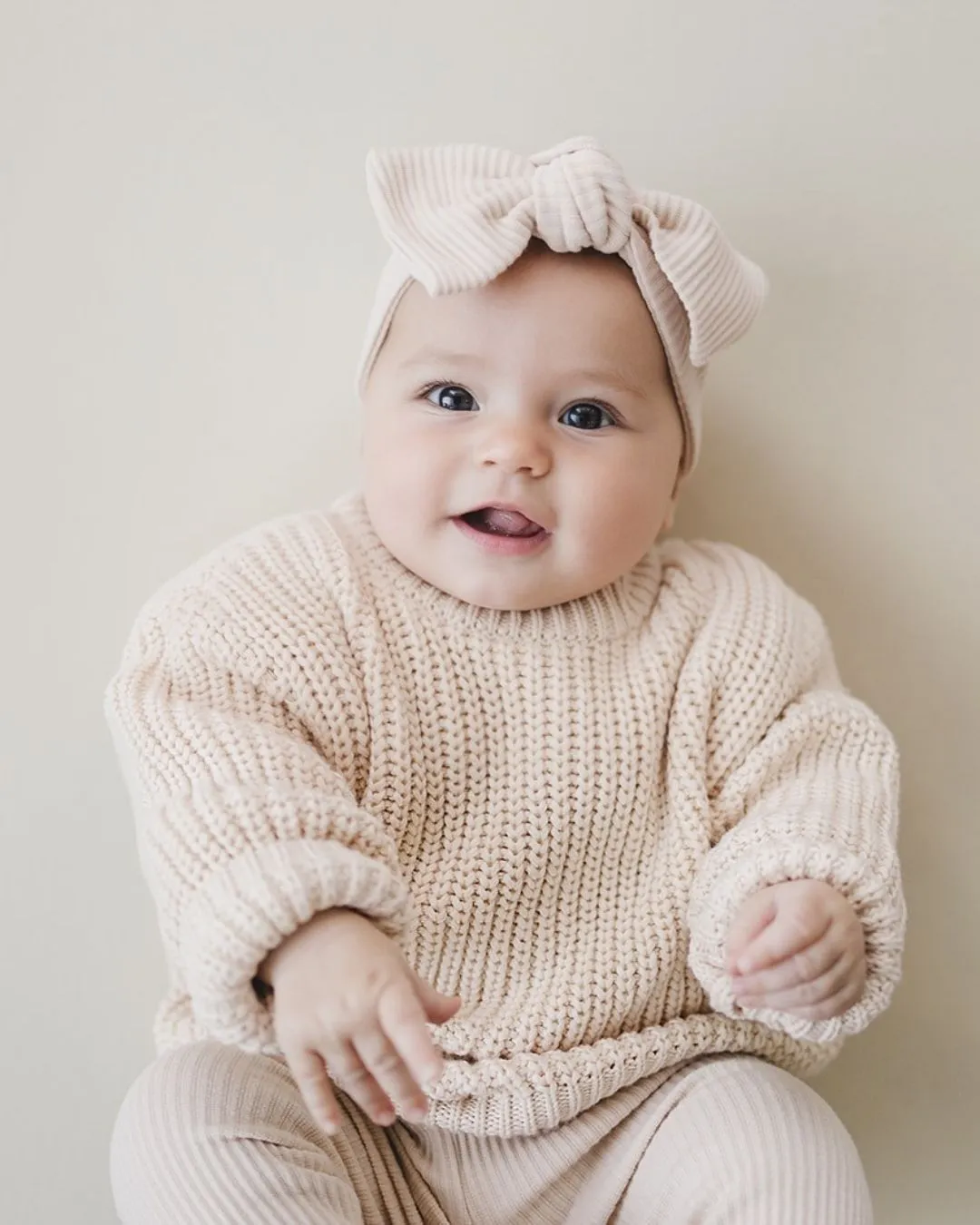 Chunky Knit Kids Sweater| Vanilla