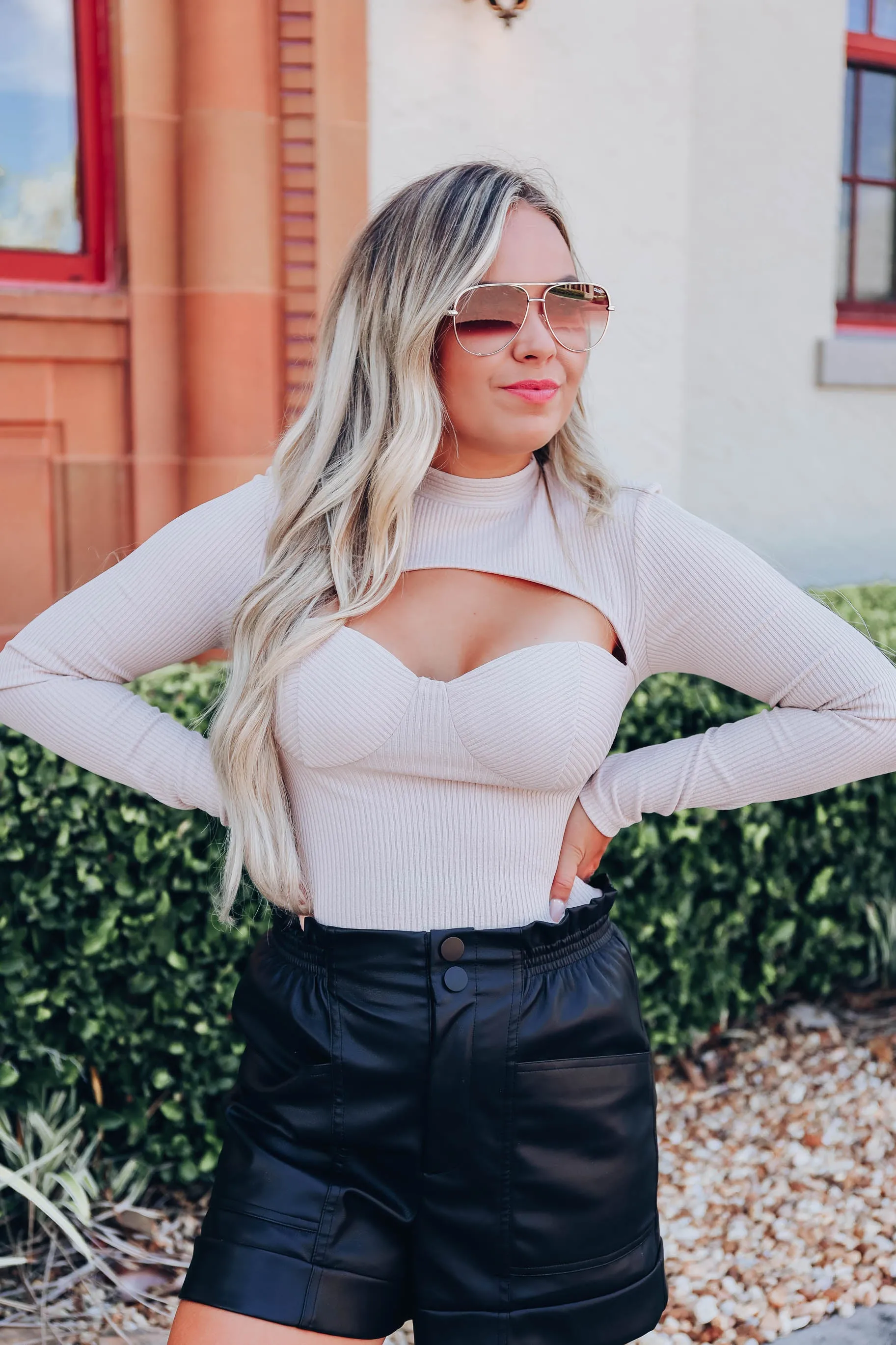 City Sass Bustier Bodysuit - Cream