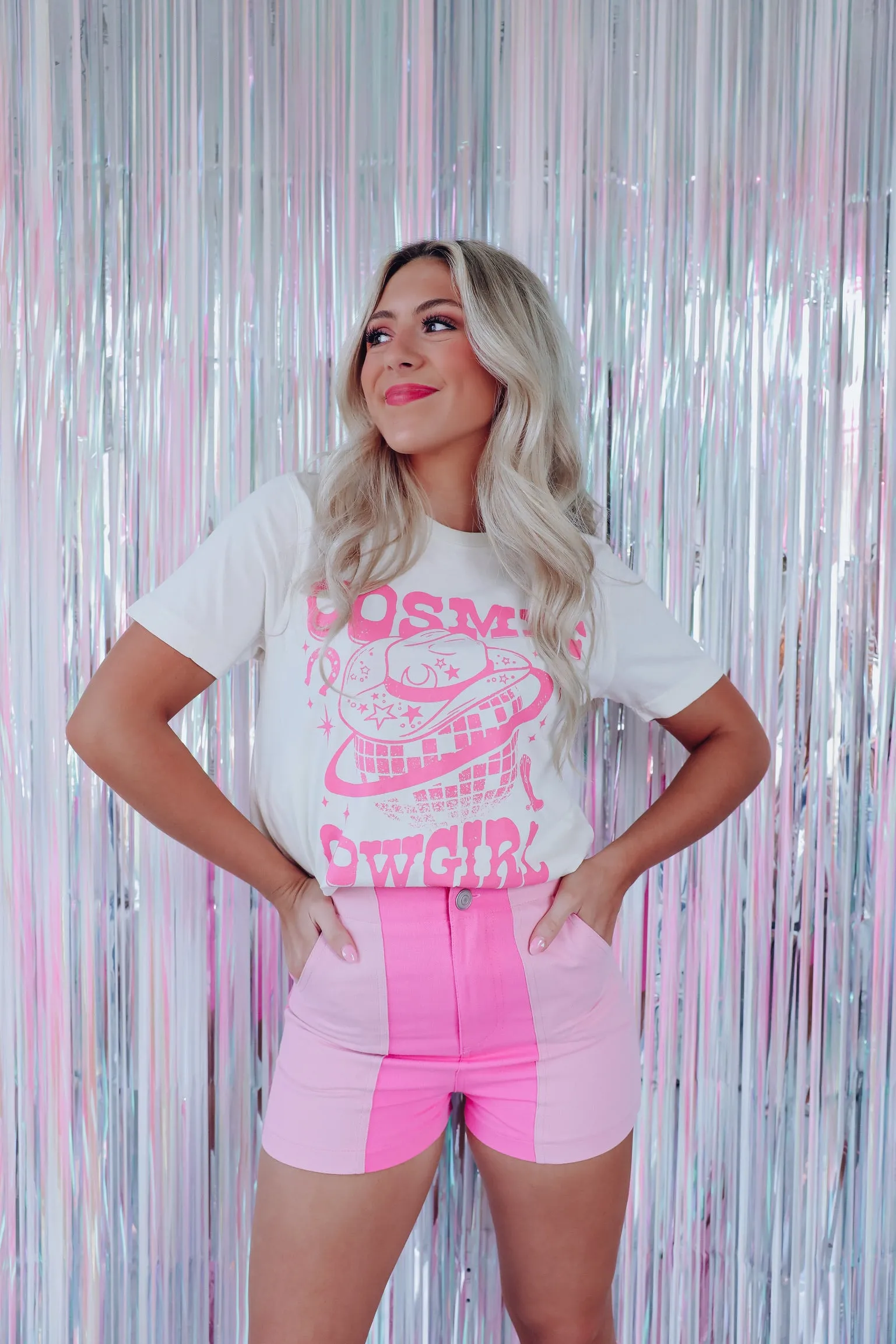 Cosmic Cowgirl Graphic Tee - Vintage White