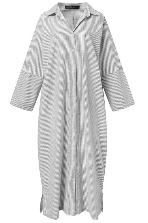 Cozy Stripe Printing Maxi Dress
