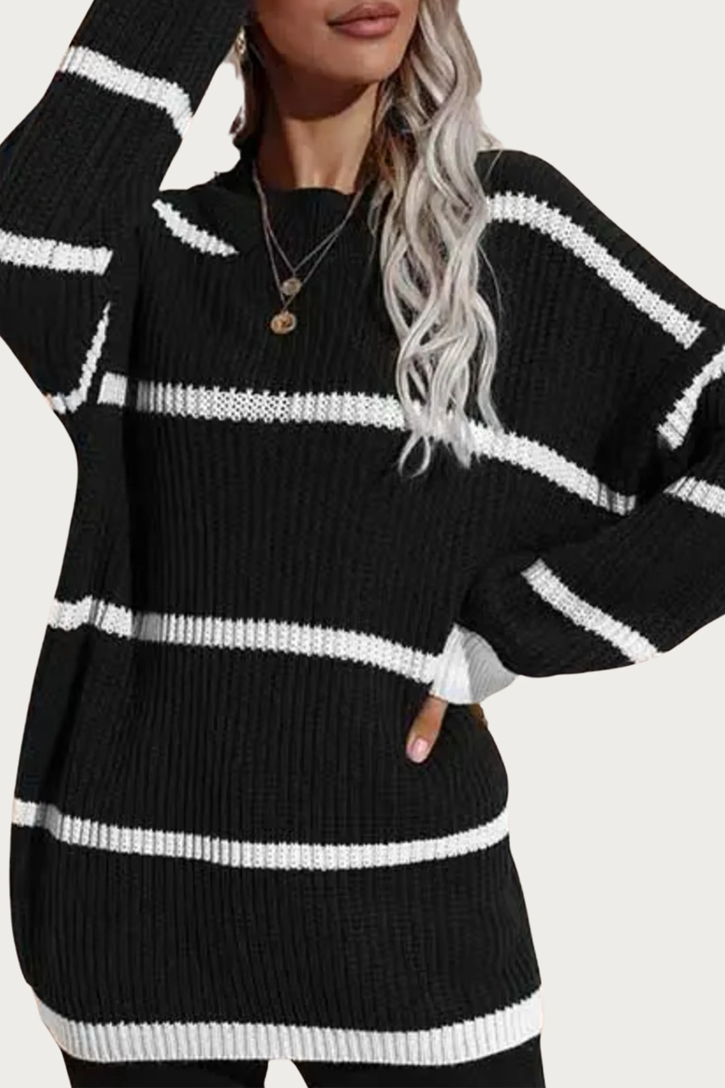 COZY STRIPED KNIT SWEATER