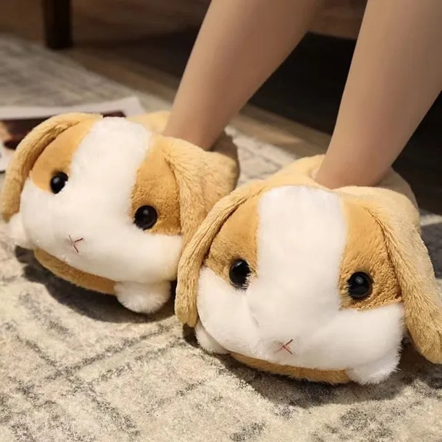 Cute Cartoon Rabbit Plush Doll Slippers