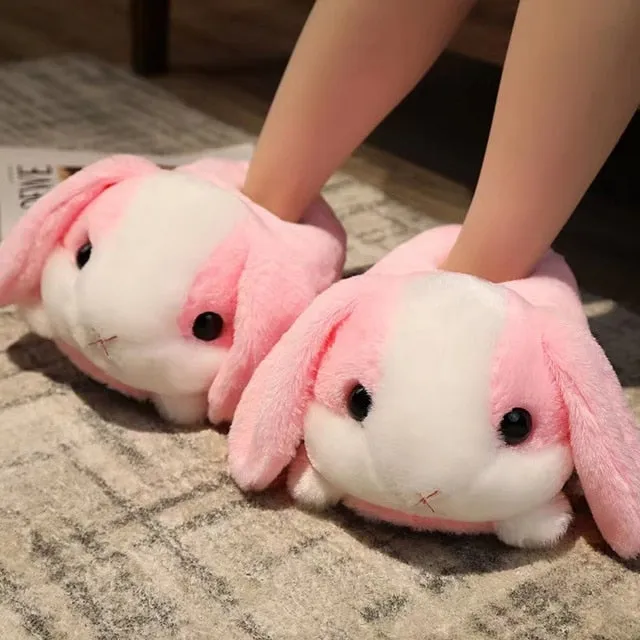 Cute Cartoon Rabbit Plush Doll Slippers