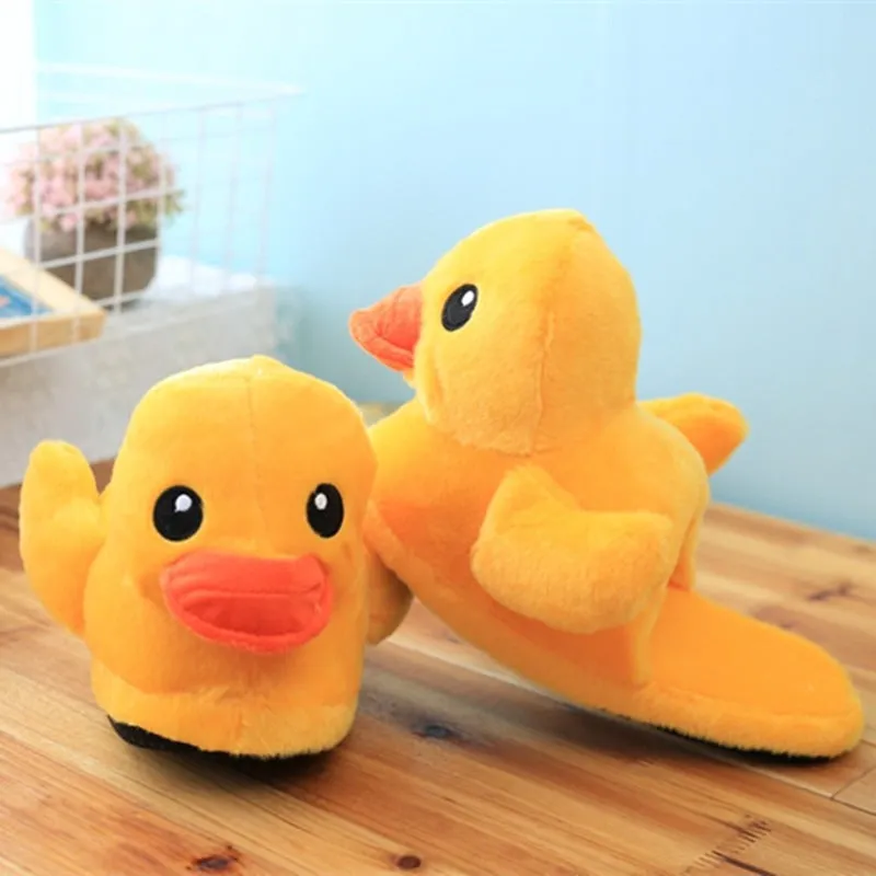 Cute Plush Little Yellow Duck Animal Slippers