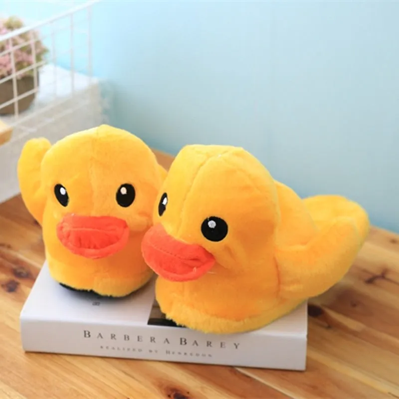 Cute Plush Little Yellow Duck Animal Slippers