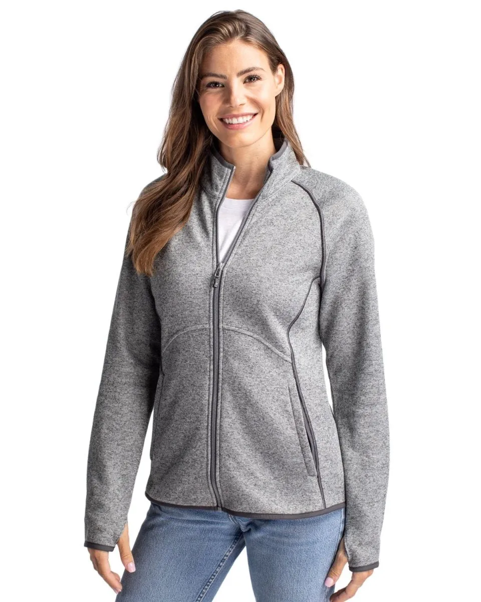 Cutter & Buck Women's Mainsail Sweater-Knit Full Zip Jacket