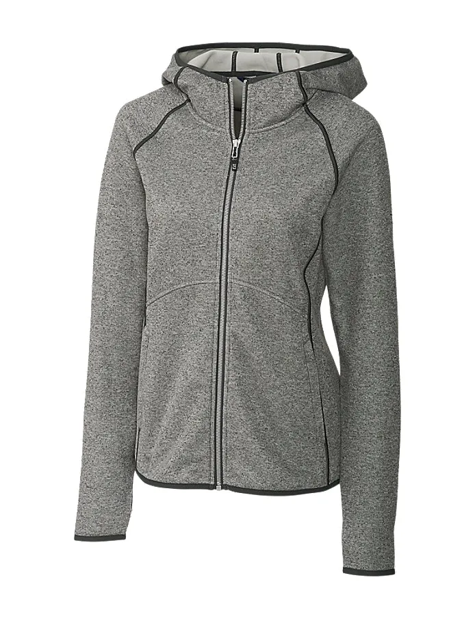 Cutter & Buck Women's Mainsail Sweater-Knit Hoodie Full Zip Jacket