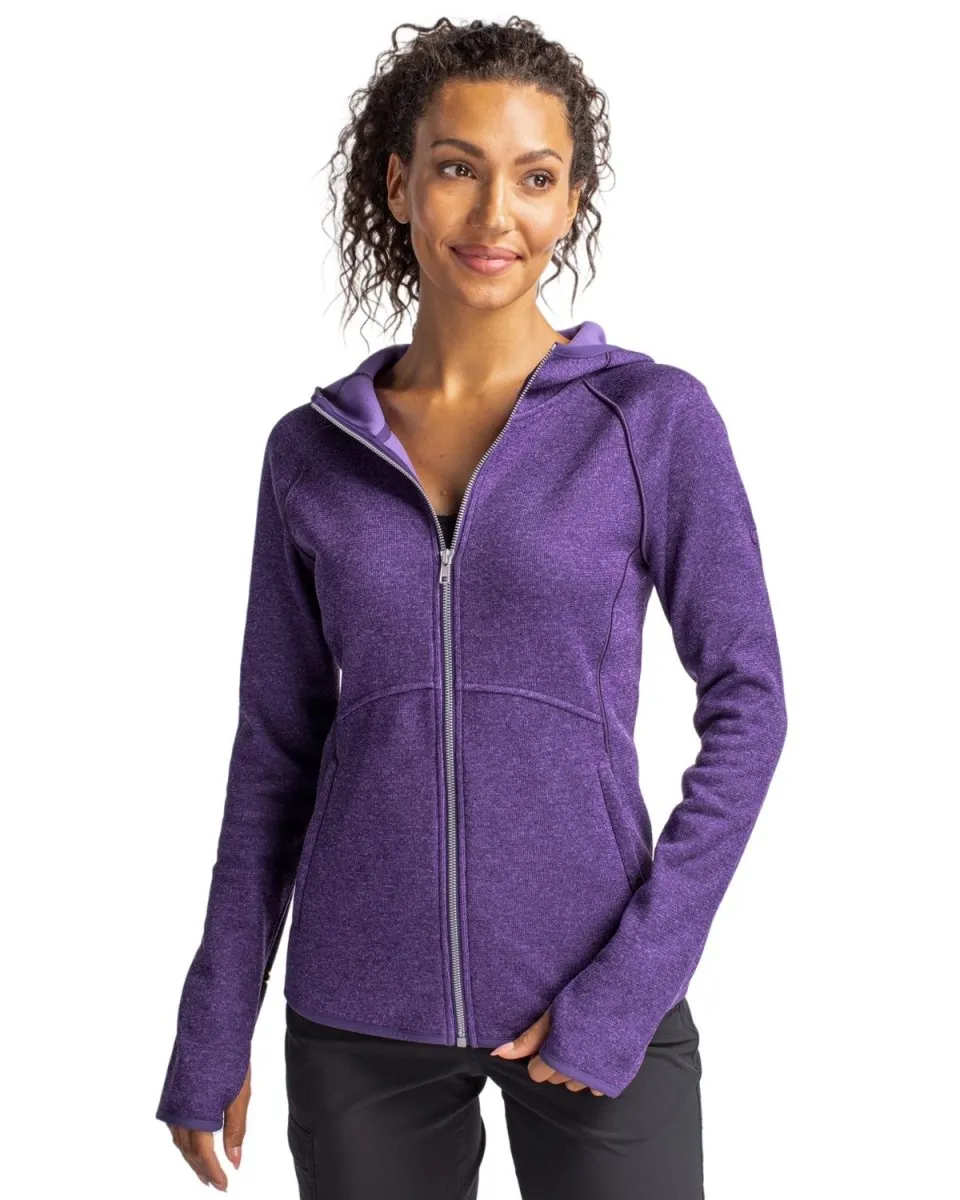 Cutter & Buck Women's Mainsail Sweater-Knit Hoodie Full Zip Jacket