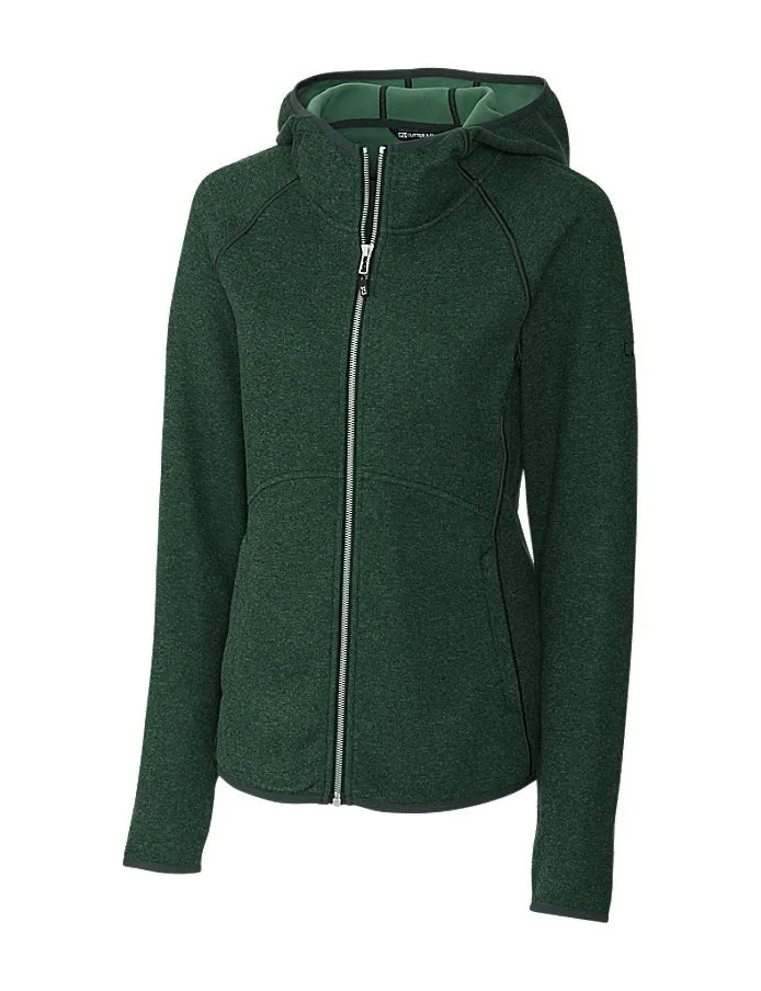 Cutter & Buck Women's Mainsail Sweater-Knit Hoodie Full Zip Jacket