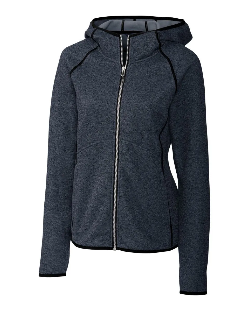 Cutter & Buck Women's Mainsail Sweater-Knit Hoodie Full Zip Jacket