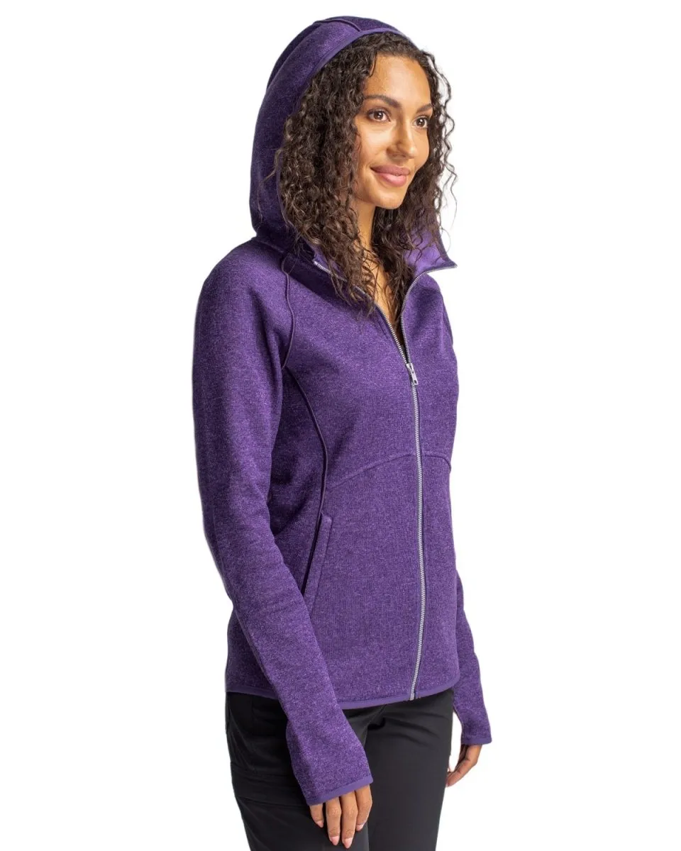 Cutter & Buck Women's Mainsail Sweater-Knit Hoodie Full Zip Jacket