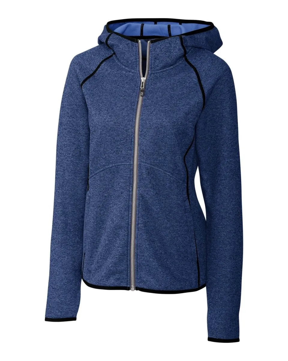 Cutter & Buck Women's Mainsail Sweater-Knit Hoodie Full Zip Jacket