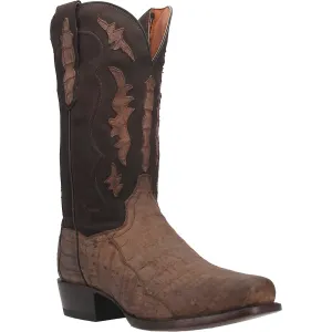 Dan Post Taupe Stalker Caiman Blunt Toe Western Boots for Men