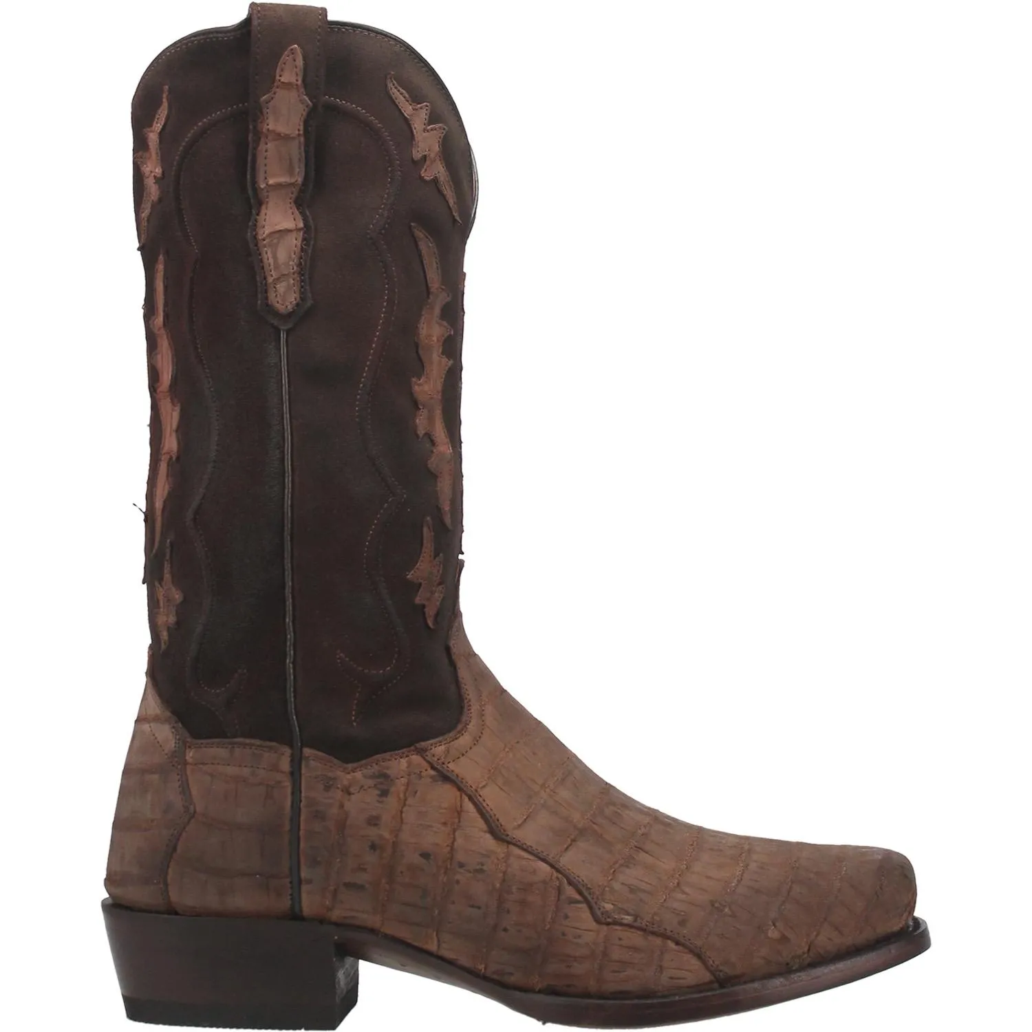 Dan Post Taupe Stalker Caiman Blunt Toe Western Boots for Men