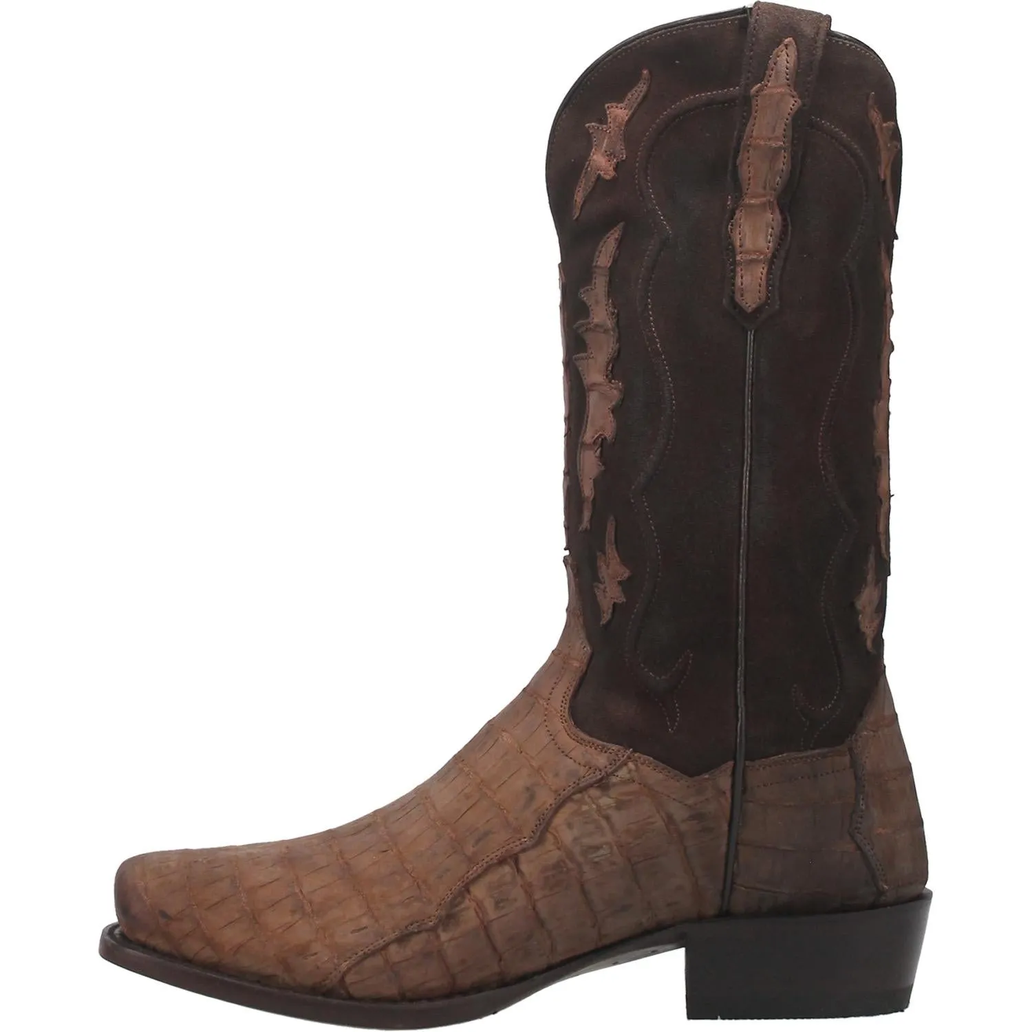Dan Post Taupe Stalker Caiman Blunt Toe Western Boots for Men