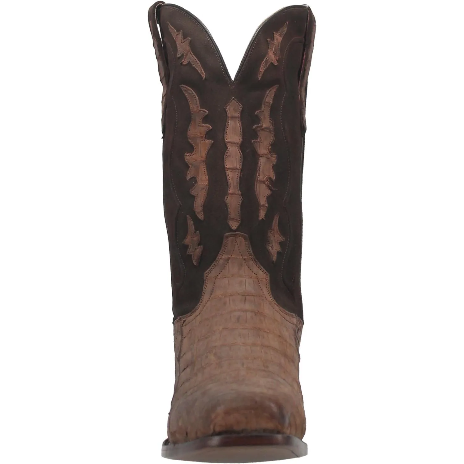 Dan Post Taupe Stalker Caiman Blunt Toe Western Boots for Men