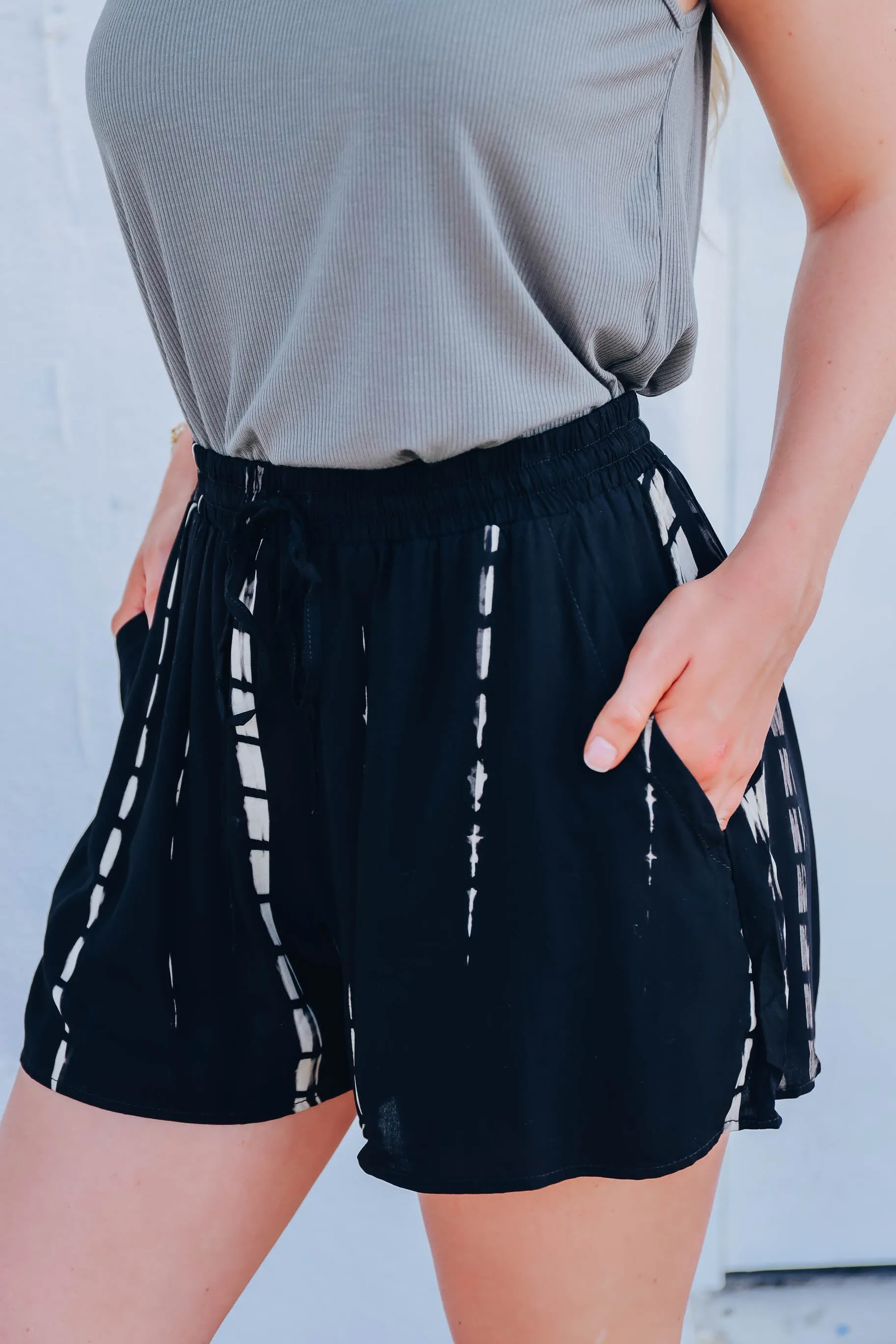 Dax Acid Wash Drawstring Shorts