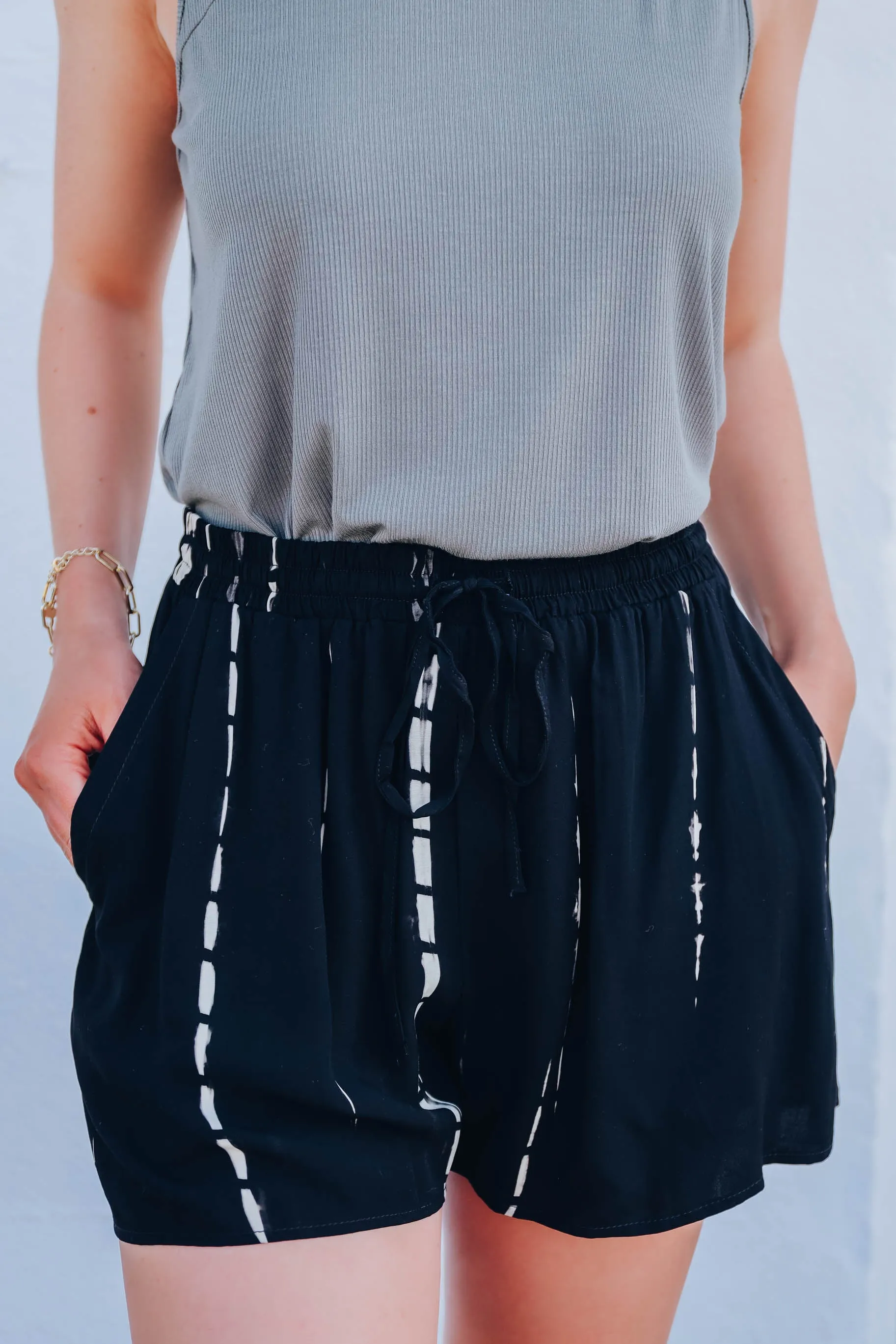 Dax Acid Wash Drawstring Shorts