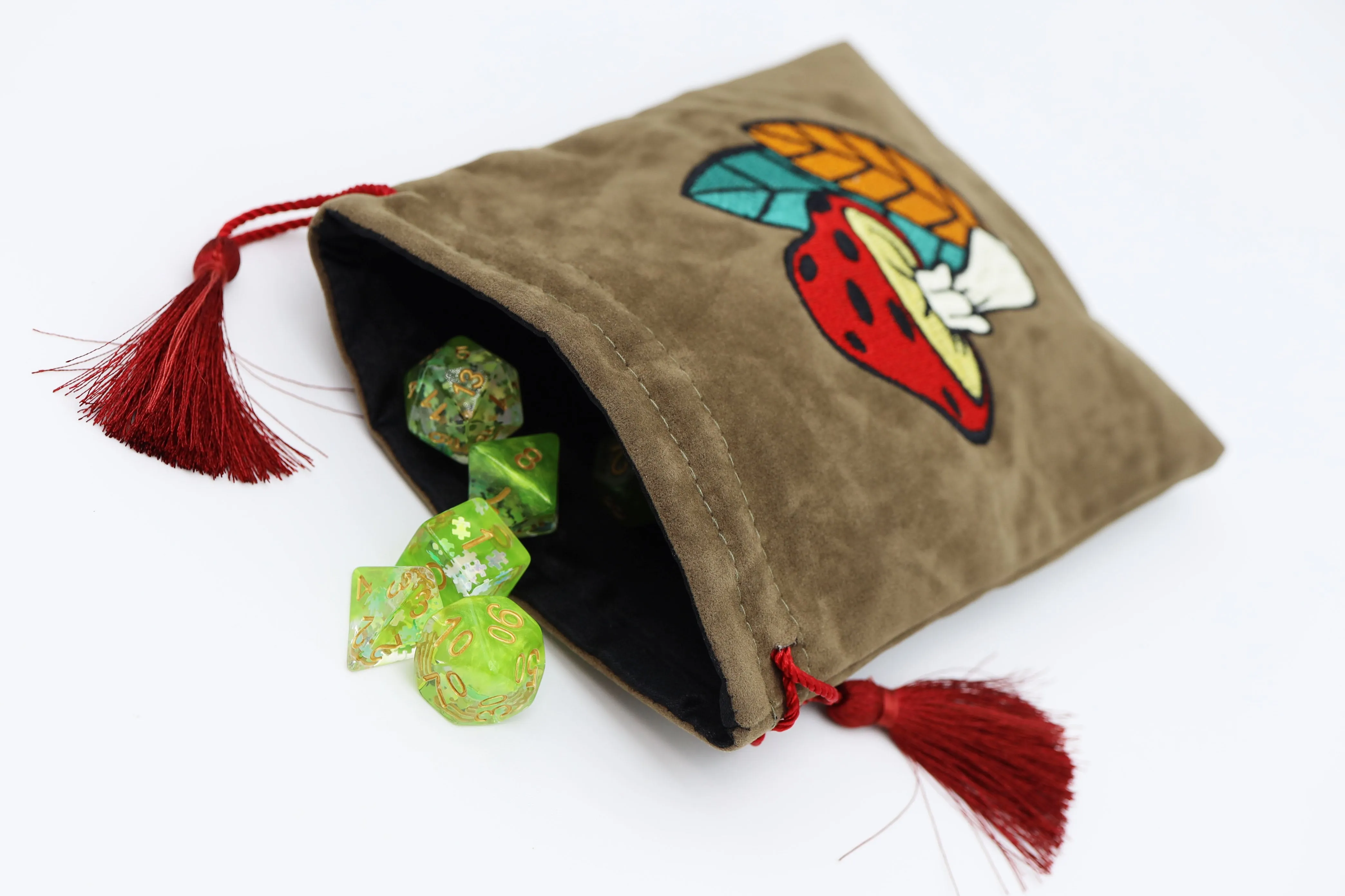 Dice Bag - Mushroom & Leaf