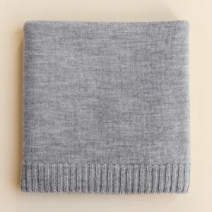 Didi Merino Wool Jersey Knit Baby Blanket (Grey)