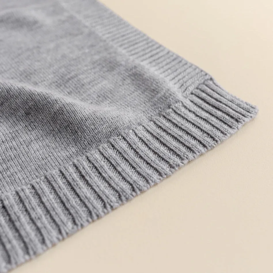 Didi Merino Wool Jersey Knit Baby Blanket (Grey)