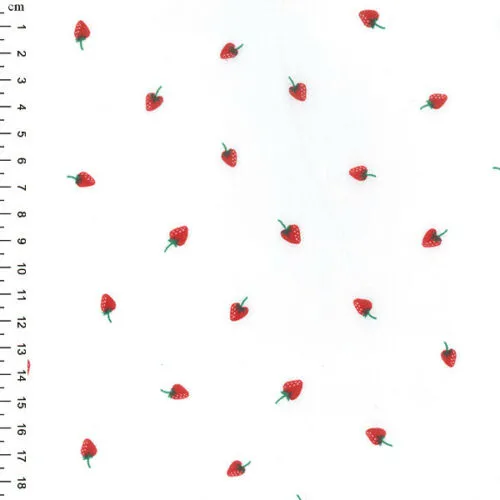 Ditsy Strawberries Shabby Chic Polycotton Floral Fabric