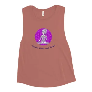 Divine Vibes™ and Peace Ladies’ Muscle Tank by Goddess Swag™