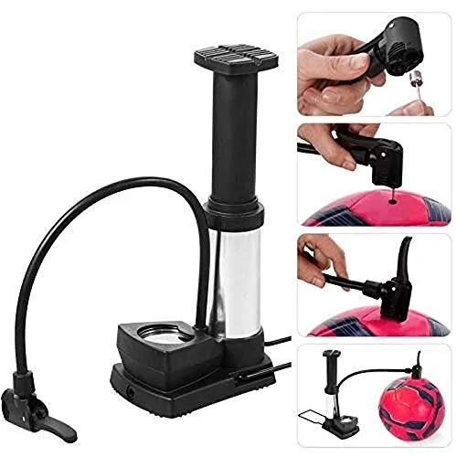 DIYASHI® Portable Mini Bike Pump/Bicycle Air Pump Foot Activated Mini Floor Cycle Pump for Car Bike and Bicycle with Pressure Gauge (Standard)