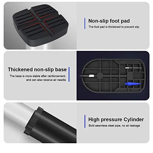 DIYASHI® Portable Mini Bike Pump/Bicycle Air Pump Foot Activated Mini Floor Cycle Pump for Car Bike and Bicycle with Pressure Gauge (Standard)