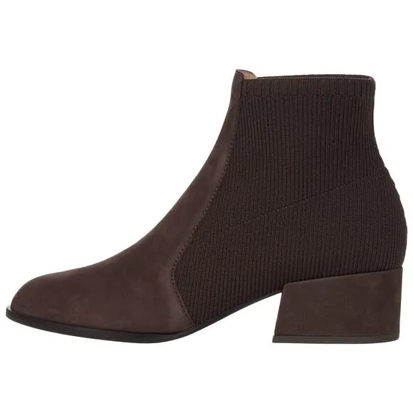 Eileen Fisher Aesop Women's 9 Brown Leather Pull On Stretch Ankle Booties