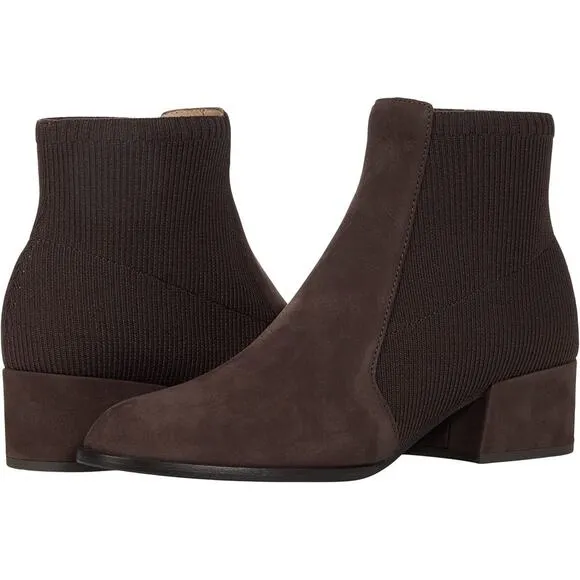 Eileen Fisher Aesop Women's 9 Brown Leather Pull On Stretch Ankle Booties