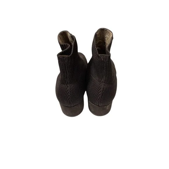Eileen Fisher Aesop Women's 9 Brown Leather Pull On Stretch Ankle Booties