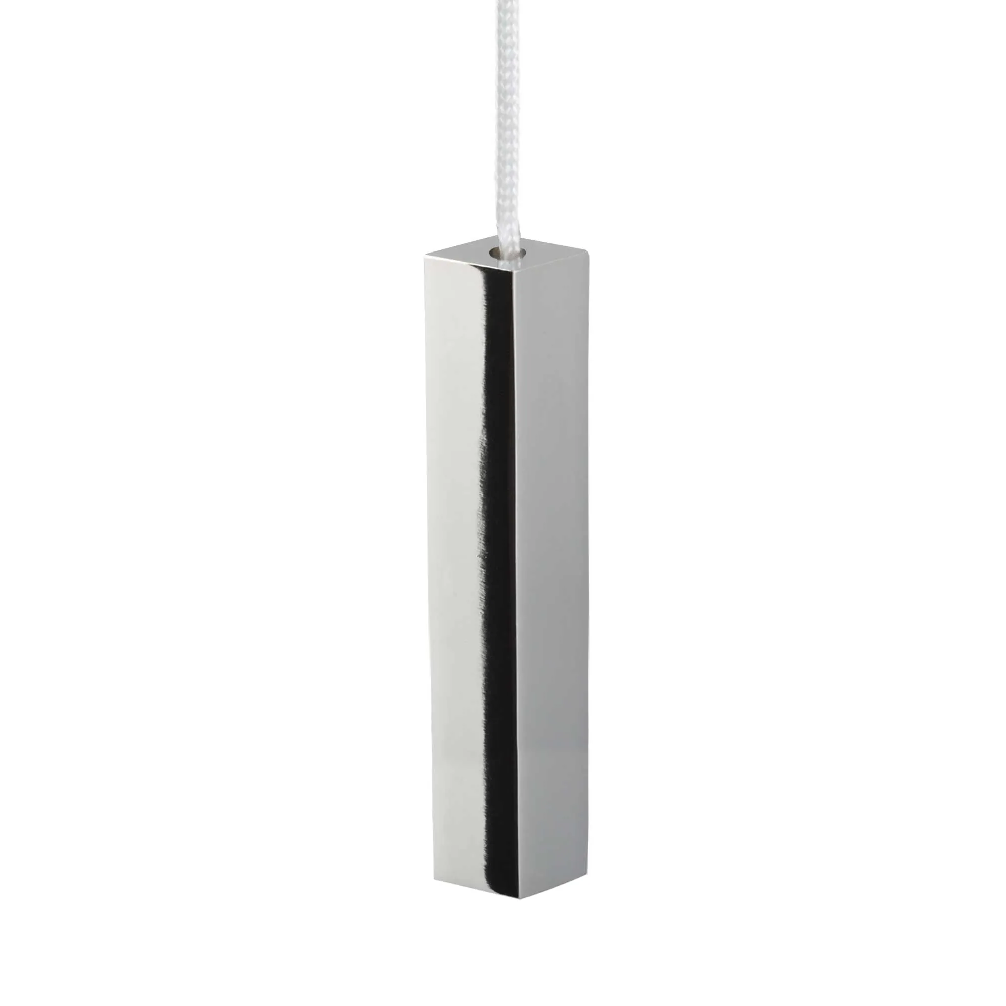 ElekTek Light Pull Cord Chain Handle Chrome Square Bar With 80cm Matching Ball Chain or Cord