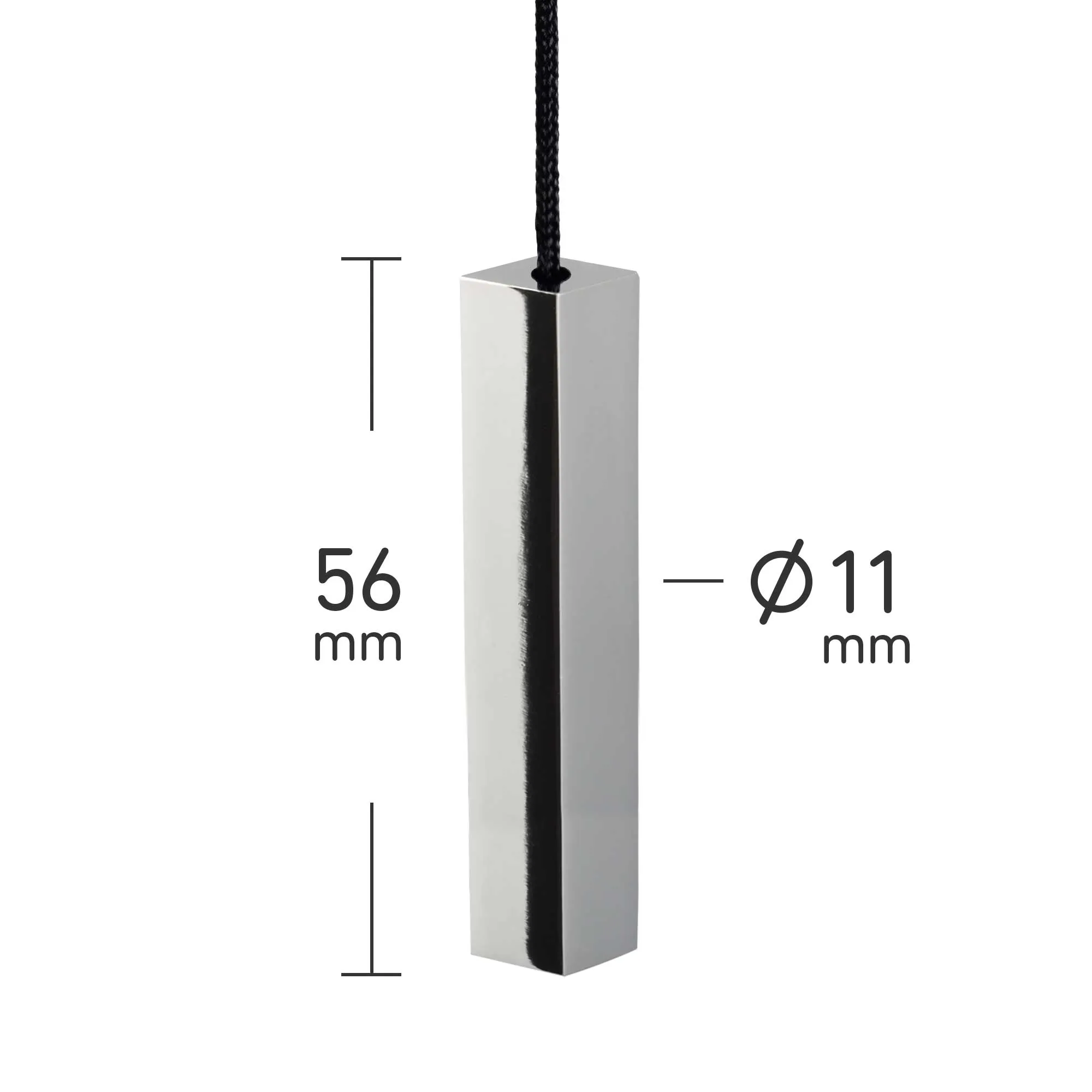 ElekTek Light Pull Cord Chain Handle Chrome Square Bar With 80cm Matching Ball Chain or Cord