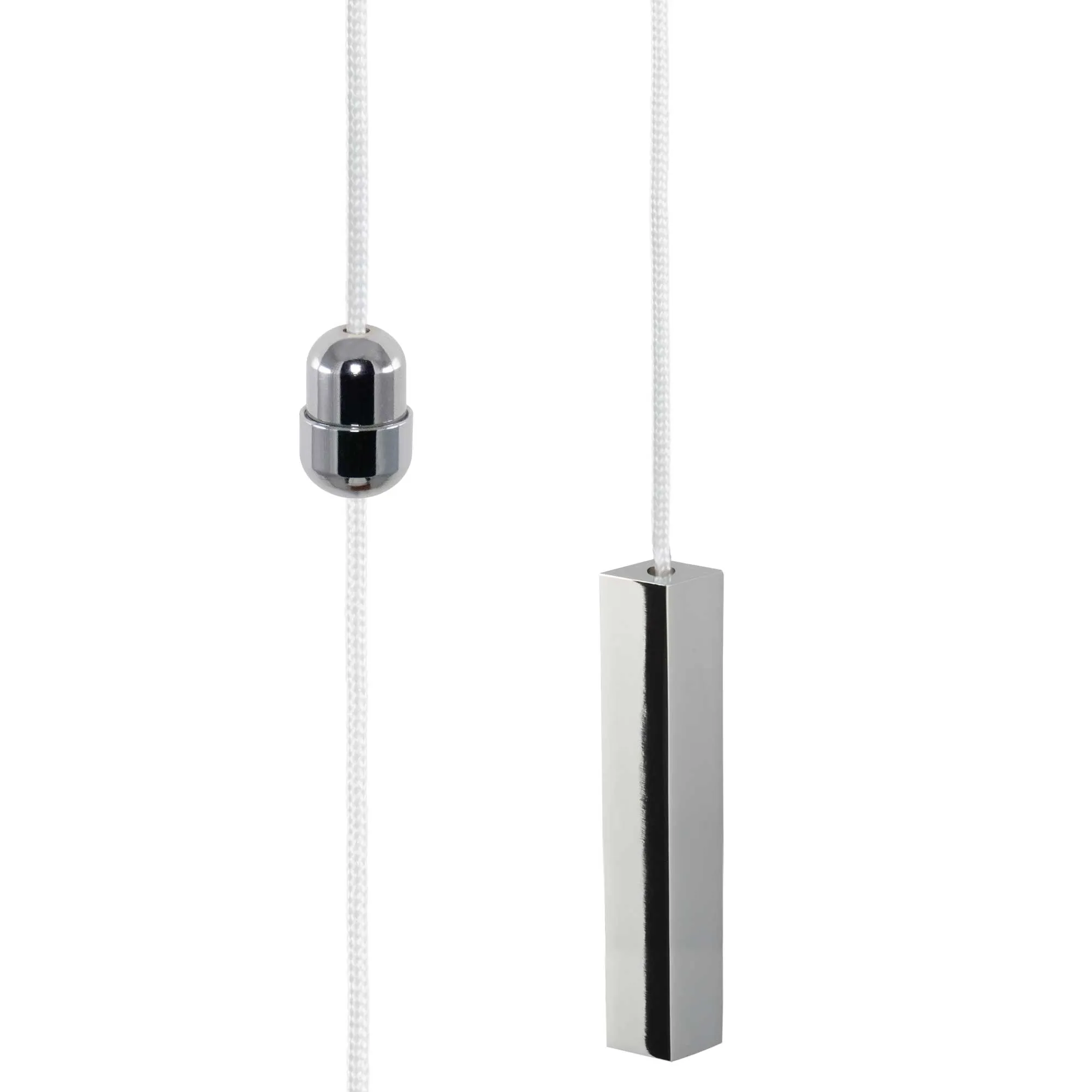 ElekTek Light Pull Cord Chain Handle Chrome Square Bar With 80cm Matching Ball Chain or Cord