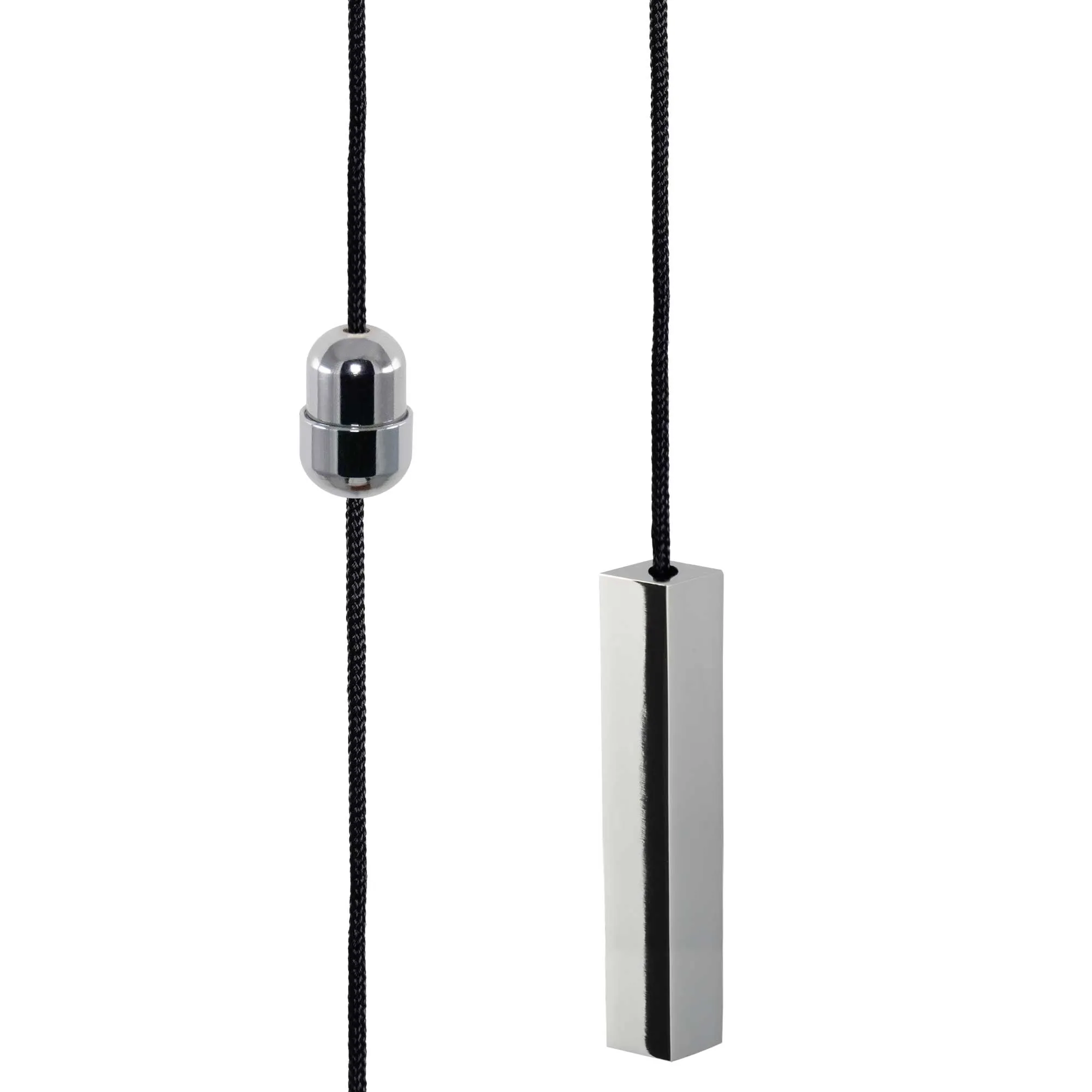 ElekTek Light Pull Cord Chain Handle Chrome Square Bar With 80cm Matching Ball Chain or Cord