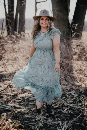 'Ezmeralda' Green Paisley Print Dress by Tasha Polizzi (L & XL Only)