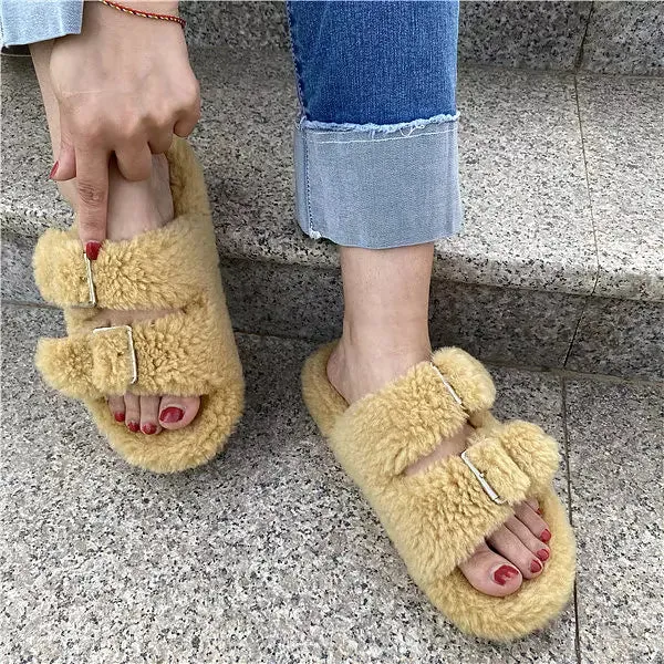 Fluffy Warm Open-tode Cozy Slippers