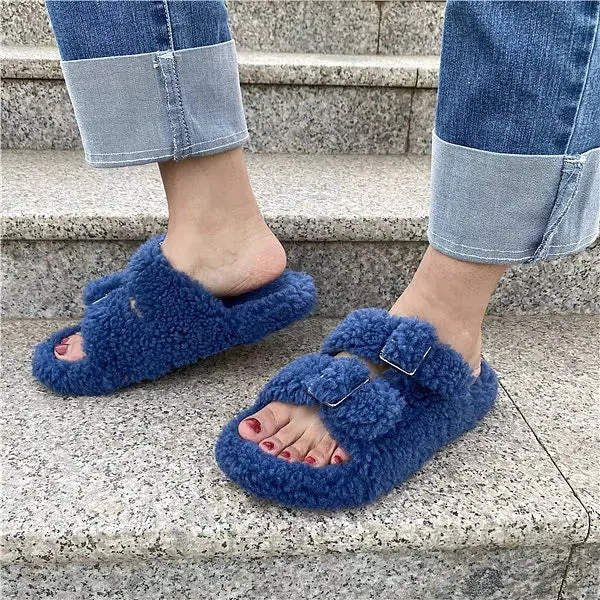Fluffy Warm Open-tode Cozy Slippers