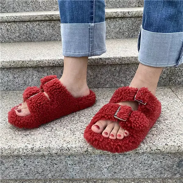 Fluffy Warm Open-tode Cozy Slippers