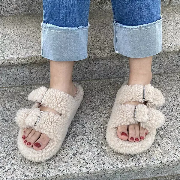 Fluffy Warm Open-tode Cozy Slippers