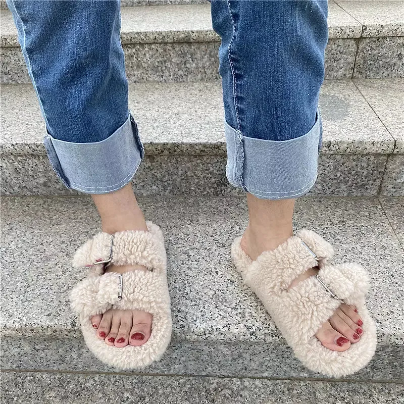 Fluffy Warm Open-tode Cozy Slippers
