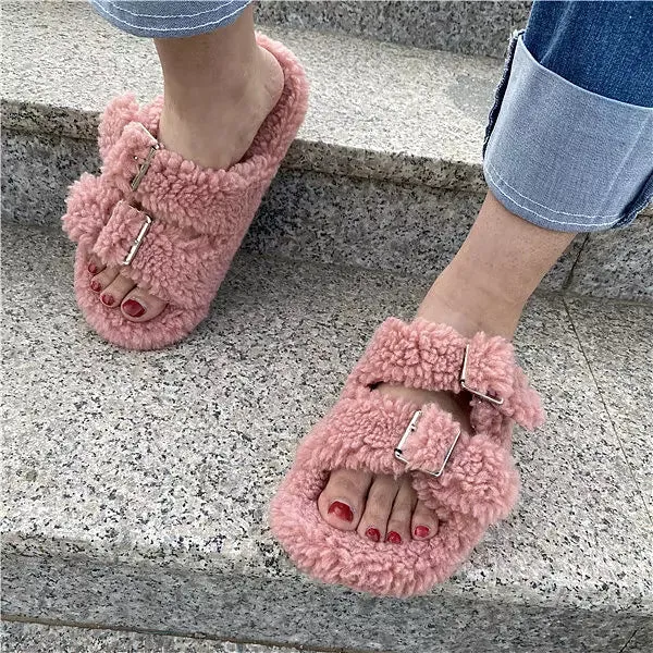 Fluffy Warm Open-tode Cozy Slippers