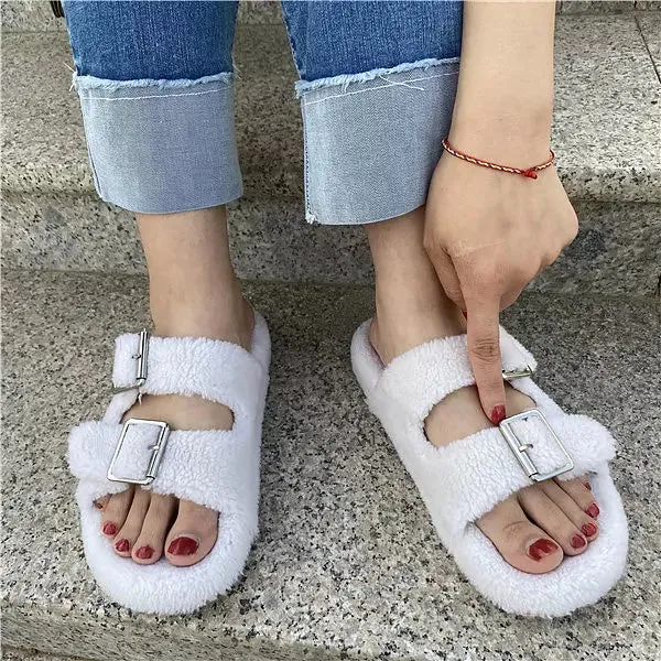 Fluffy Warm Open-tode Cozy Slippers