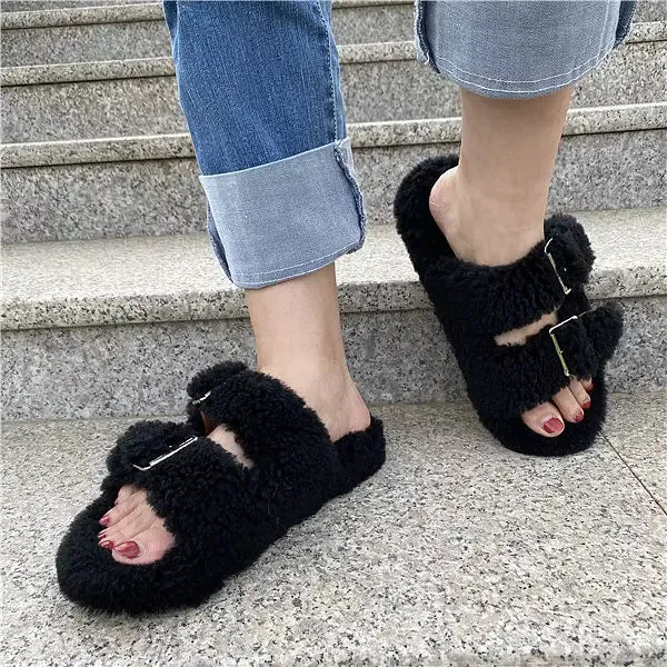 Fluffy Warm Open-tode Cozy Slippers