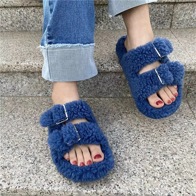 Fluffy Warm Open-tode Cozy Slippers