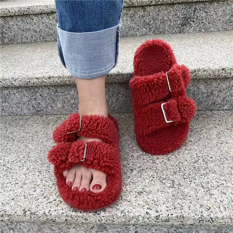 Fluffy Warm Open-tode Cozy Slippers